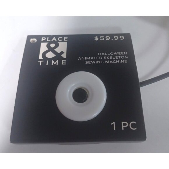 New Halloween Animated LED Skeleton TALKING Skull Sewing Machine NWT - Picture 8 of 10